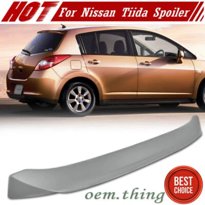 Unpaint Fit FOR NISSAN Versa Tiida 1st C11 Hatchback Rear Roof Spoiler 07-12 - Image 1 of 4