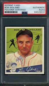 Bob Weiland PSA DNA Coa Signed 1934 Goudey Reprint Autograph - Picture 1 of 1