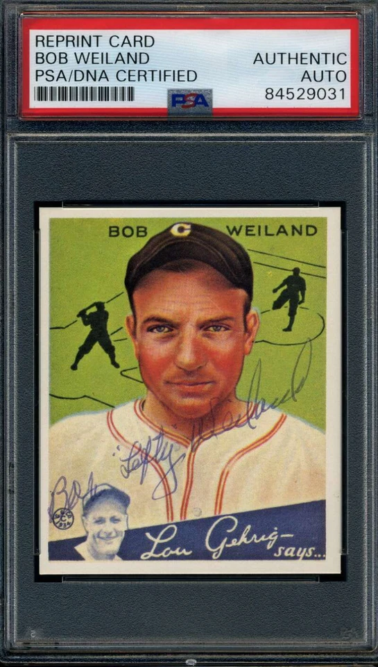 Bob Weiland PSA DNA Coa Signed 1934 Goudey Reprint Autograph - Image 1 of 1