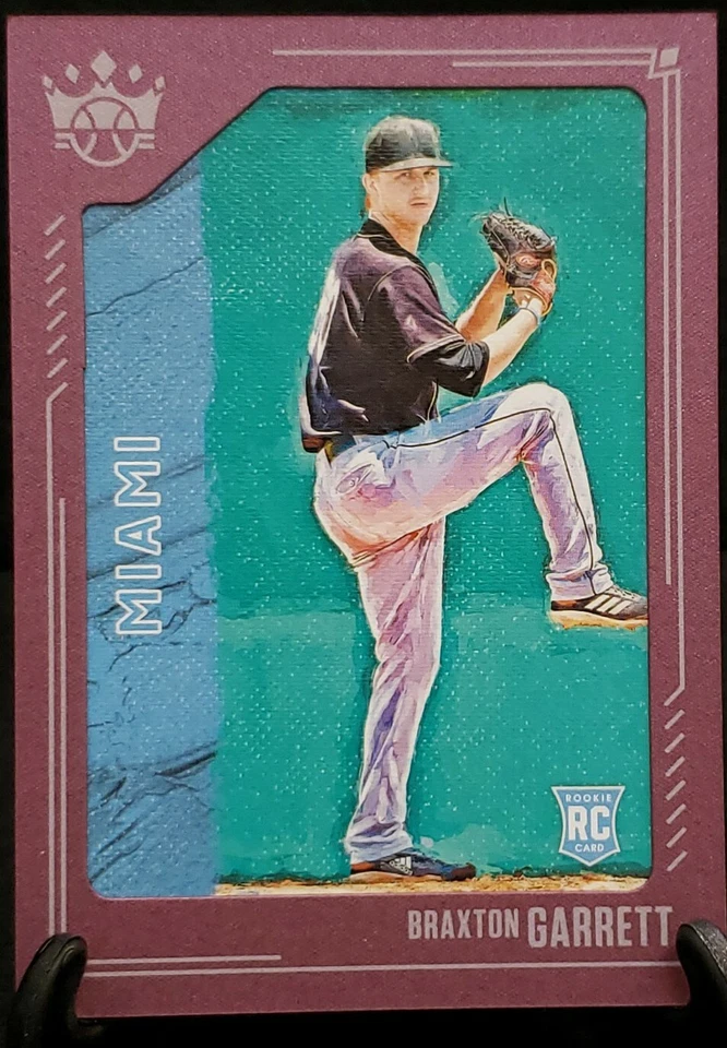 2021 Panini Diamond Kings Plum Frame Braxton Garrett #48 - Image 1 of 2