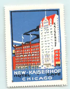 Kaiserhof Hotel ~CHICAGO~ Favoloso francobollo poster ART DECO, circa 1930 - Foto 1 di 2
