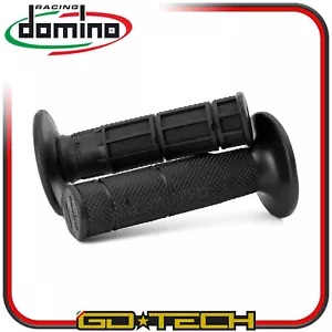 MANOPOLE DOMINO MOTO CROSS ENDURO Nere MOTARD PIT BIKE OFF ROAD UNIVERSALI - Foto 1 di 2