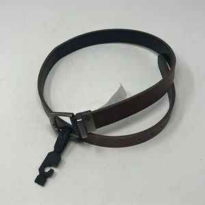 NWT Columbia brown leather belt boys silver hardware large 30-32 gorpcore - Picture 1 of 7