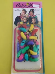 Vintage Color Mates Twin Bead Ponytail Holders 12 pack 1980s NOS - Picture 1 of 6