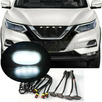 For Nissan Rogue Sport 2017-22 White LED Front Grille Grill Running Lights Smoke Foto 1 de 2
