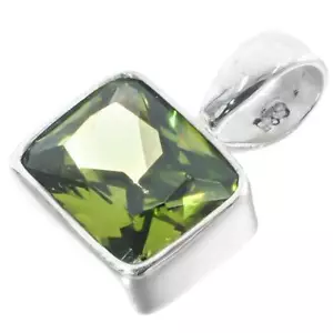 Ciondolo in argento sterling 925 con peridoto scintillante, 5/8" - Foto 1 di 2