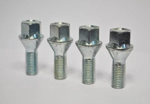 4 X M12 X 1.25, Filettatura Da 26mm, Bulloni Per Ruote Conici (Argento) - Foto 1 di 2