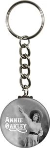 Keychain - Annie Oakley Holding A Revolver Black & White Photo Key Ring #10261 - Picture 1 of 2