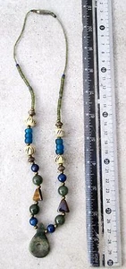 Vintage Chin Hill Tribe Jade, Tiger Eye, Lapis & Venetian Glass Bead Necklace - Picture 1 of 4