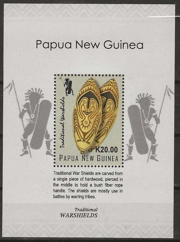 Papua New Guinea 2023 - K20 Traditional Warshields Miniature Sheet - MNH - Imagem 1 de 1