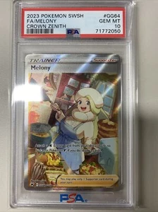 PSA 10 Gem Mint 2023 Pokemon Crown Zenith Melony Full Art #GG64/GG70 - Picture 1 of 2