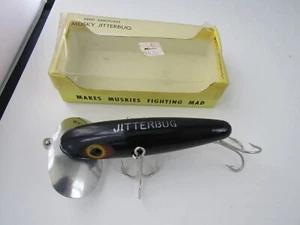 VINTAGE NEW OLD STOCK FRED ARBOGAST JITTERBUG BLACK 5" - Picture 1 of 2