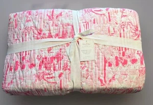 NWT Pottery Barn X Lilly Pulitzer King Reversible Quilt In La Via Loca/Deep Dive - Picture 1 of 10