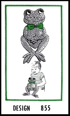 Mail Order # 855 FROG Fabric Sewing Pattern CUTE Stuffed Animal Toy ~18" Tall~ - Image 1 of 3