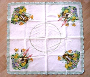 Ostern Oster-Tisch-Decke Oster-Deckchen quadratisch 80x80 cm, Baumwol/Polyester - Bild 1 von 6