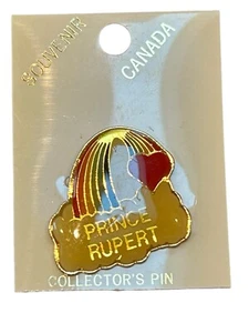 Prince Rupert Collectors Souvenir Pin Enamel Canada Rainbow Heart Cloud - Picture 1 of 2