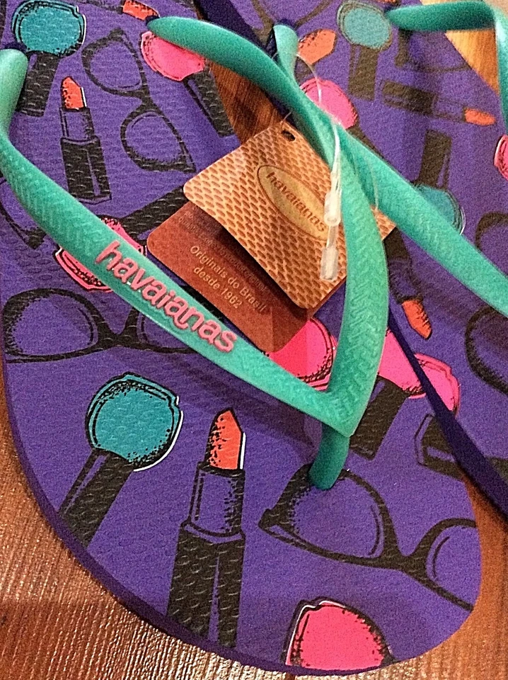 Havaianas Slim 人字拖可选颜色和女式美国尺寸 6 或 11 - 12 全新带标签 — 第 1/1 张图片