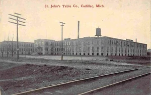 St Johns Table Factory Cadillac Michigan 1910c postcard - Picture 1 of 2