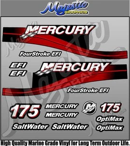 MERCURY 175 hp - EFI - CALCOMANÍAS FUERABORDA - Imagen 1 de 1