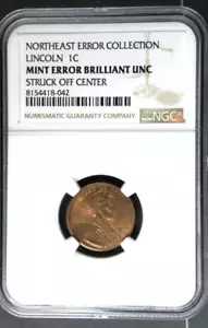 1999 Lincoln Memorial Cent Mint Error - Off-Center Strike NGC Brilliant Unc. - Picture 1 of 11