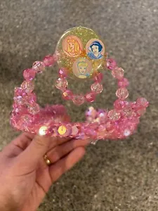 Disney Store Princess Tiara Pink Sequin Snow White, Cinderella, Sleeping Beauty - Picture 1 of 4