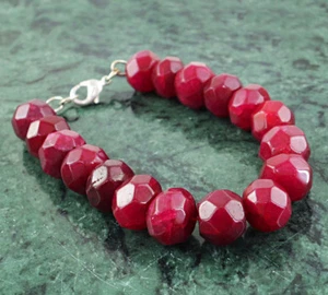 Round Shape 335.00 Cts Earth Mined ENHANCED Ruby Beads Bracelet (RS) - Picture 1 of 3
