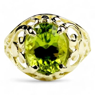 Manchurian Peridot, 10KY or 14KY Gold Ladies Ring-R004 - Image 1 of 4