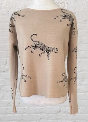 Suéter Philosophy Republic Clothing malva para mujer guepardo talla pequeña de gran tamaño Foto 1 de 4