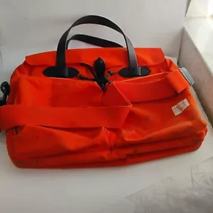 Filson Aktentasche aus Blech 24 Stunden Leder orange gewachste Baumwolle Canvas abgenutzt - Bild 1 von 23