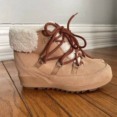 Sorel Womens Evie Cozy Suede Faux Fur Almond Toe Hiking Boots Shoes Size 8 - Image 1 of 4