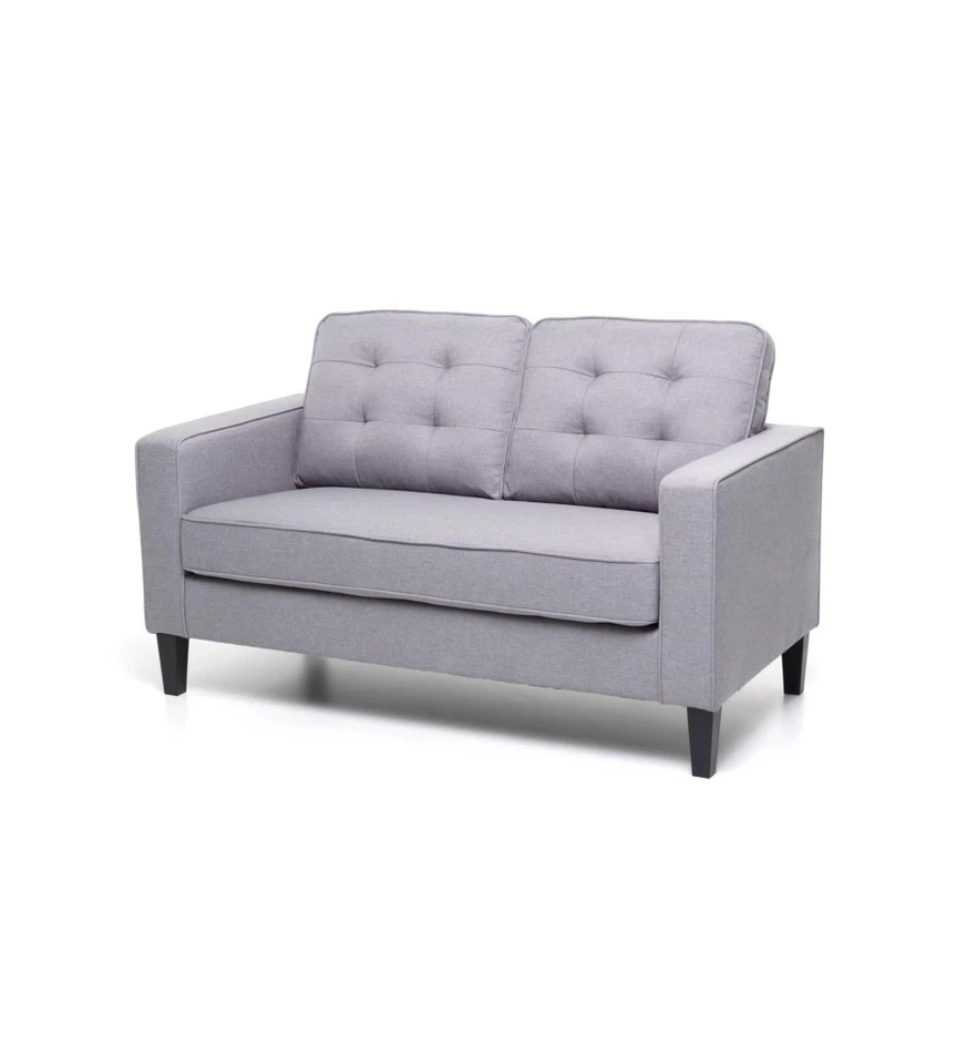 DIVANO 2 POSTI "RIVER" TESSUTO GRIGIO 145X78X95 CM - Immagine 1 di 1