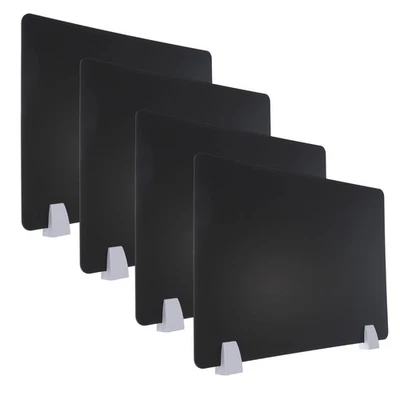 40x60cm Desk Divider, 4 Sets Desk Privacy Panel Table Boards Acrylic, Black - image 1 of 4