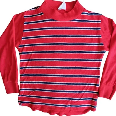 Camiseta de colección para niños 5 rayas rojas años 197 mantecosa puntada única acrílico LS EE. UU. Foto 1 de 4