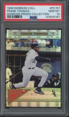 1998 Donruss Collection Prized Collection Frank Thomas SP Pop 7 Gem Mint PSA 10 - Image 1 of 2