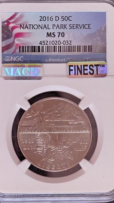 2016-D National Park Service Commemorative Half Dollar, NGC Graded MS70 - Image 1 of 3