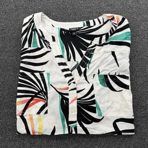 Torrid Womens White Tropical Palm Leaf Short Sleeve Harper Blouse Plus Size 4X - Picture 1 of 9