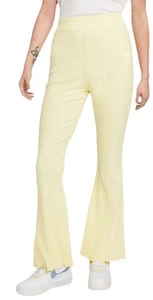 Nike Trikot Hose Damen M gelb Sportswear High Waist Ribbed Flare Swoosh NEU - Bild 1 von 4