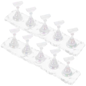 2 Sets Manicure Practice Base Artificial Nails Display Holder Press Stand - Picture 1 of 12
