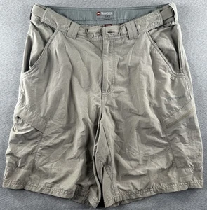 Simms Shorts Mens Small Khaki Nylon Zip Pocket Cargo Stretch Fishing Outdoor - Picture 1 of 10