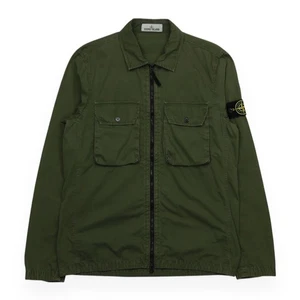 Stone Island A/W 21 2 Pocket Brushed Cotton Overshirt Size Medium Green - Picture 1 of 5