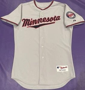 Authentic Minnesota Twins On-Field Game Cut MLB Road Gray Majestic Jersey 44 - Picture 1 of 7
