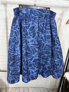 gonna midi popeline repubblica delle banane. Floreale blu. Taglia XL. Nuovo con etichetta - Foto 1 di 4