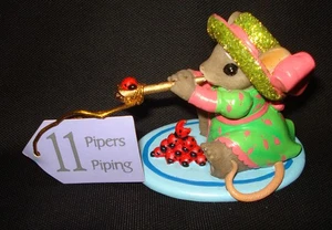 Enesco Hamilton Charming Tails 12 Days Of Christmas 11 Pipers Piping Figur - Bild 1 von 3