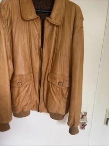 Italienische Lederjacke, Größe 54, Andrea Cremato, Braun, Armlänge 66 cm - Bild 1 von 4