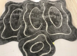 X ROMANY GYPSY WASHABLES GERMAN MATS TOURER SET OF 4 RUGS GREY/SILVER 2025 30MM - Picture 1 of 6