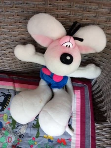 Diddl Maus: weiß mit bleuer Latzhose, ca. 32 cm - Bild 1 von 5