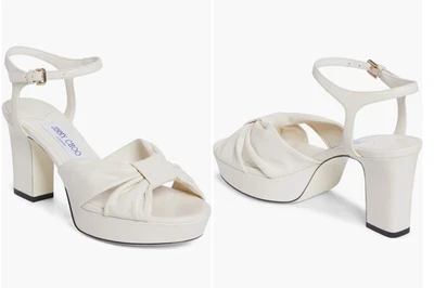 Новые в коробке белые замшевые сандалии на платформе Jimmy Choo Heloise размер 39 - Изображение 1 из 4