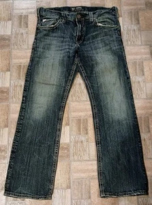 Silver Jeans Men 34x32 Blue Denim ZAC Relaxed Fit Straight Leg Medium Wash - Picture 1 of 3