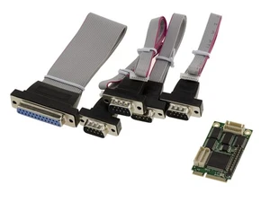 Carte Mini PCIe parallèle LPT DB25 COM RS232 DB9 Format mPCIe Full Size - CH384L - Picture 1 of 3