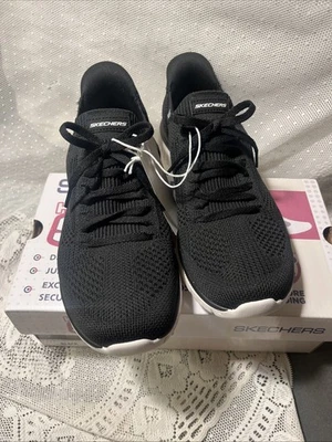 Skechers Swift Fit Manos Libres Sin Cordones Sin Doblar Zapatos Negros Tenis 10 Nuevos Foto 1 de 4